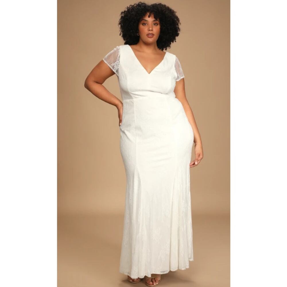 Lulu's Elegant White Maxi Dress